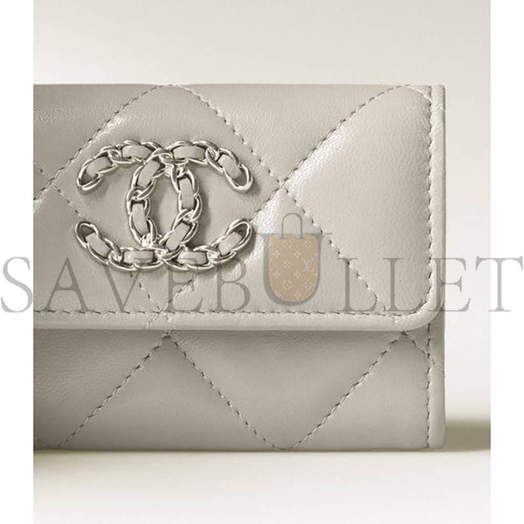 CHANEL CHANEL 19 FLAP CARD HOLDER AP1790 B07327 NJ530 (11.3*7.5*2.1cm) CHANEL CHANEL 19 FLAP CARD HOLDER AP1790 B07327 NJ530 (11.3*7.5*2.1cm)